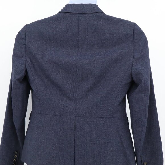 LaVia 18 Marled Navy Fine Tweed Wool Suit Blazer and Wide Leg Pants‎ Size 10 - Picture 6 of 15